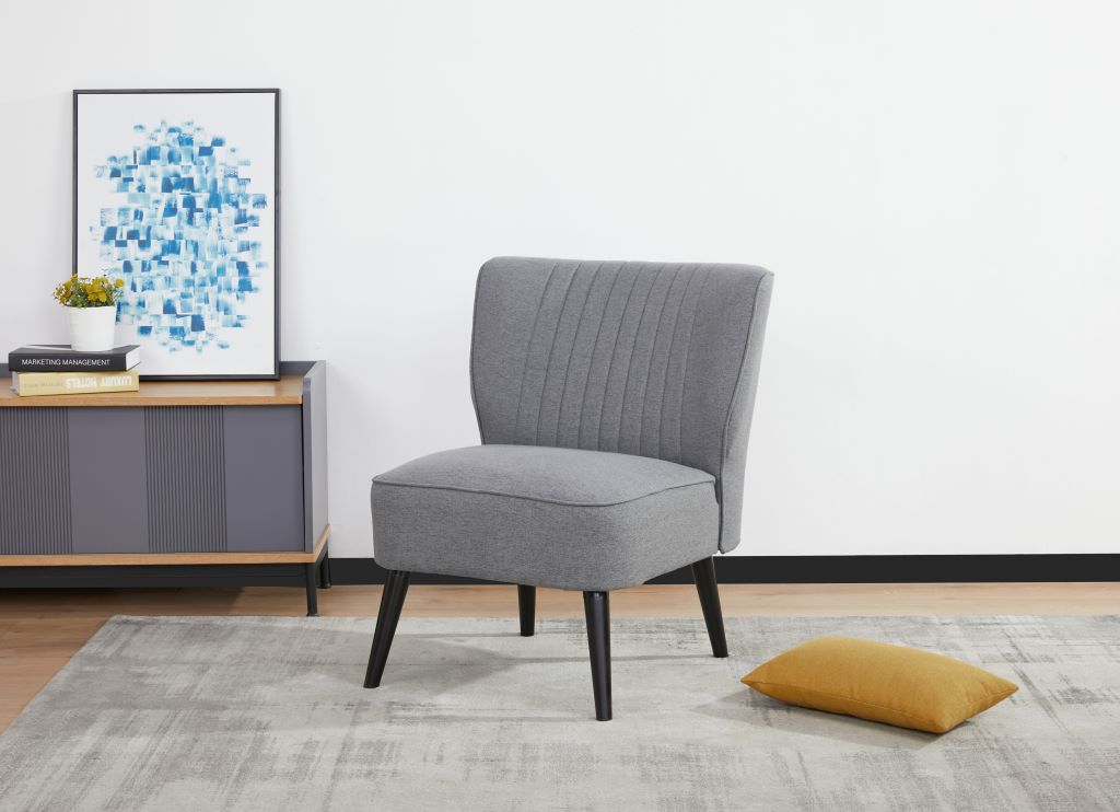 Poltrona Rossana Color Gris Para Sala De Estar